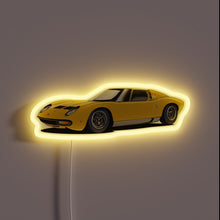 Load image into Gallery viewer, Neon Sign: Exotic Lamborghini Miura Yellow Iconic Roadster Retro Automotive Nostalgia