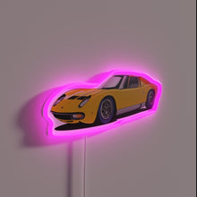 Load image into Gallery viewer, Vibrant Lamborghini Miura Yellow Neon Sign Artwork for Enthusiasts Decoration