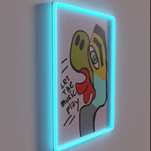 Load image into Gallery viewer, Neon lit sign featuring vibrant music notes in colorful harmony.