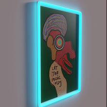 Load image into Gallery viewer, Let the Music Play in Vibrant Colorful Neon Light Sign