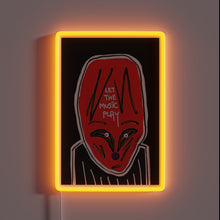 Load image into Gallery viewer, Vibrant colorful LED light that says Let the Music Play