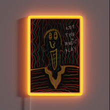 Load image into Gallery viewer, Add vibrant ambiance with this colorful Let the Music Play sign.