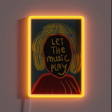 Load image into Gallery viewer, Vibrant RGB neon sign with musical notes design concept.