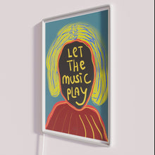 Load image into Gallery viewer, Let the Music Play Vibrant Color Changing Neon Wall Decor Sign