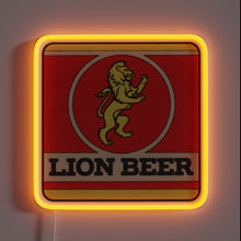 Load image into Gallery viewer, Vibrant RGB neon coaster featuring a stylized lion design