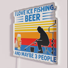 Load image into Gallery viewer, Neon LED Sign: Love Ice Fishing and Beer Collection Decoration