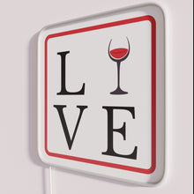 Load image into Gallery viewer, Vibrant Love Wine Sign with Color Changing RGB Neon Accents