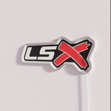 Load image into Gallery viewer, Vibrant LSX logo illuminated by high-quality RGB neon sign lights.