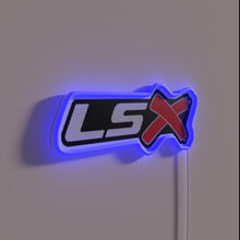 Load image into Gallery viewer, Vibrant LSX logo illuminates any space with colorful neon glow.