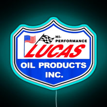Load image into Gallery viewer, Lucas Oil Racing RGB neon sign lightblue
