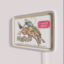 Load image into Gallery viewer, Vintage Macho Beer Sign with Bold RGB Neon Glow