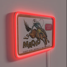 Load image into Gallery viewer, Vintage Macho Beer Sign with Distressed Neon Light Accents