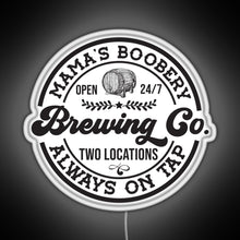 Load image into Gallery viewer, Mama s Boobery Brewing Co Funny Breastfeeding For New Mom RGB neon sign white