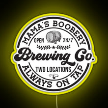 Load image into Gallery viewer, Mama s Boobery Brewing Co Funny Breastfeeding For New Mom RGB neon sign yellow