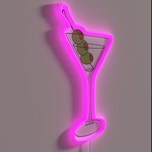 Load image into Gallery viewer, Neon Cocktail Bar Decor Sign with RGB Vodka Martini Graphics