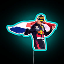 Load image into Gallery viewer, Max Verstappen Dutch Flag RGB neon sign lightblue