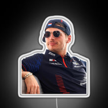 Load image into Gallery viewer, Max Verstappen Formula 1 World Champion Sideways hat RGB neon sign white