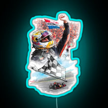 Load image into Gallery viewer, Max Verstappen Graphic Drawing F1 2021 RGB neon sign lightblue