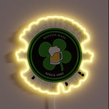 Load image into Gallery viewer, Vibrant Irish-themed bar decor with colorful McGinty's logo accents