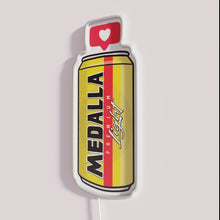 Load image into Gallery viewer, Glowing Neon Sign in Red Green Blue Colors Medalla Light