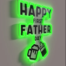Load image into Gallery viewer, Happy Dad's First Year of Fatherhood Personalized Neon Sign Decor