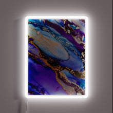 Load image into Gallery viewer, Radiant metallic dreamcatcher with vibrant RGB neon light display.