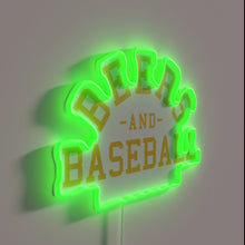 Load image into Gallery viewer, Vibrant Milwaukee Baseball team logo illuminated with colorful RGB accents.