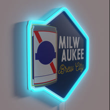 Load image into Gallery viewer, Vintage-inspired neon sign featuring Milwaukee's iconic 'Brew City' script outline.