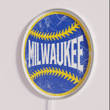 Load image into Gallery viewer, Milwaukee retro baseball team white LED neon logo signage