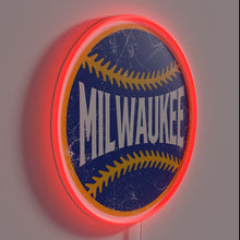 Load image into Gallery viewer, Vintage MLB Team Logo Neon Sign with Distressed Edge Glow