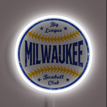 Load image into Gallery viewer, Retro sports-themed LED neon sign featuring MLB team colors blue