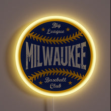 Load image into Gallery viewer, Vintage style neon baseball sign with retro Milwaukee flair.