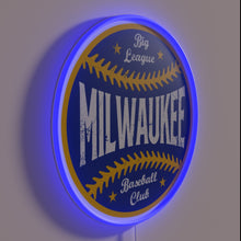 Load image into Gallery viewer, Vintage Milwaukee baseball style big league neon sports decor sign.