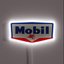 Load image into Gallery viewer, Custommirror LED neon sign featuring a vintage Mobil logo