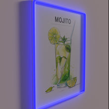 Load image into Gallery viewer, Vibrant neon mojito design in watercolour style wall art decoration.