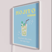 Load image into Gallery viewer, Add vibrant preppy style with colorful mojito cocktail art neon decor