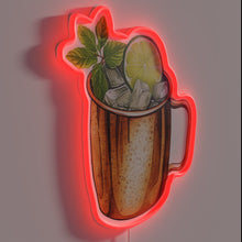 Load image into Gallery viewer, Colorful Neon Moscow Mule Cocktail Art Decor Wall Sign Design