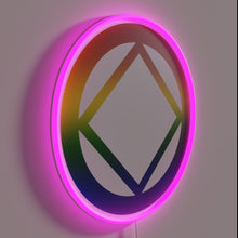 Load image into Gallery viewer, Neon Narcotics Anonymous Rainbow Pride Symbol Support Recovery Home Decor Sign