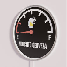 Load image into Gallery viewer, Neon beer bar decoration with colorful 'Necesito Cerveza' LED signage.