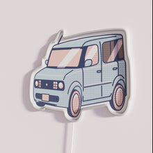Load image into Gallery viewer, Neon Nissan Cube logo decor in vibrant RGB colorful lighting