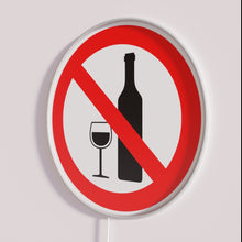 Load image into Gallery viewer, Neon No Drinking Sign, Dry Bar Establishment Decorations, Alcohol-Free Warning