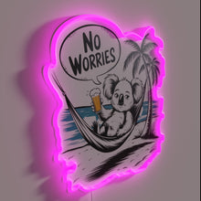 Load image into Gallery viewer, Relaxing Vibes Guaranteed with Bright No Worries Neon Accent Sign