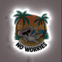 Load image into Gallery viewer, Relax in style with this vibrant No Worries RGB neon.