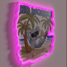 Load image into Gallery viewer, Relaxation assured with vibrant No Worries RGB neon light sign