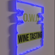 Load image into Gallery viewer, Wine enthusiast's dream come true in bold, vibrant neon display.
