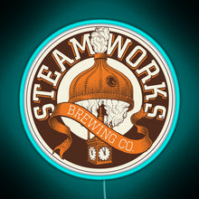 Load image into Gallery viewer, Offcial Brewing Steamworks RGB neon sign lightblue