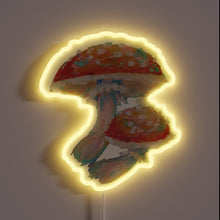 Load image into Gallery viewer, Vibrant Neon Sign Art Featuring Oil Pastel Mushroom Design