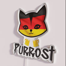 Load image into Gallery viewer, Retro Oktoberfest Party Decor with Humorous 'Prost' Cat Neon Sign