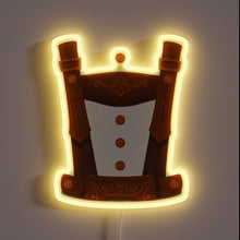 Load image into Gallery viewer, Authentic German-inspired LED lederhosen costume with vibrant neon accents