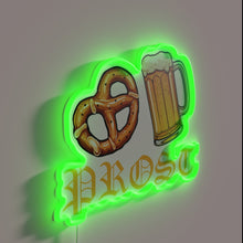 Load image into Gallery viewer, Vibrant Oktoberfest themed RGB neon sign with German beer cheers.